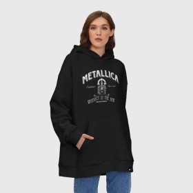 Худи SuperOversize хлопок с принтом Metallica в Курске, 70% хлопок, 30% полиэстер, мягкий начес внутри | карман-кенгуру, эластичная резинка на манжетах и по нижней кромке, двухслойный капюшон
 | heavy metal | metal | metallica | группы | метал | металлика | музыка | рок | трэш метал | хєви метал