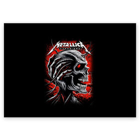 Поздравительная открытка с принтом Metallica в Курске, 100% бумага | плотность бумаги 280 г/м2, матовая, на обратной стороне линовка и место для марки
 | heavy metal | metal | metallica | группы | метал | металлика | музыка | рок | трэш метал | хєви метал