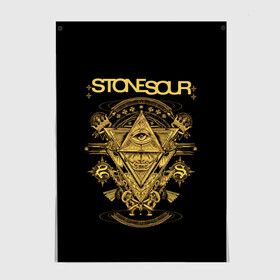 Постер с принтом Stone Sour в Курске, 100% бумага
 | бумага, плотность 150 мг. Матовая, но за счет высокого коэффициента гладкости имеет небольшой блеск и дает на свету блики, но в отличии от глянцевой бумаги не покрыта лаком | metal | rock | slipknot | stone sour | альтернатива | группы | кори тейлор | метал | музыка | ню метал | рок