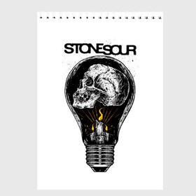 Скетчбук с принтом Stone Sour в Курске, 100% бумага
 | 48 листов, плотность листов — 100 г/м2, плотность картонной обложки — 250 г/м2. Листы скреплены сверху удобной пружинной спиралью | metal | rock | slipknot | stone sour | альтернатива | группы | кори тейлор | метал | музыка | ню метал | рок