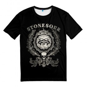 Мужская футболка 3D с принтом Stone Sour в Курске, 100% полиэфир | прямой крой, круглый вырез горловины, длина до линии бедер | Тематика изображения на принте: 