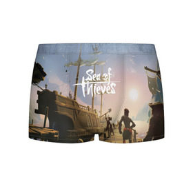 Мужские трусы 3D с принтом Sea of Thieves в Курске, 50% хлопок, 50% полиэстер | классическая посадка, на поясе мягкая тканевая резинка | blade | captain | game | hat | ken | pirate | sea of thieves | snake | sword | tatoo | woman | игры | пираты