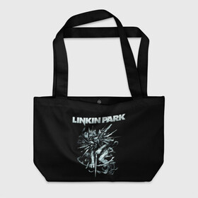 Пляжная сумка 3D с принтом Linkin Park в Курске, 100% полиэстер | застегивается на металлическую кнопку; внутренний карман застегивается на молнию. Стенки укреплены специальным мягким материалом, чтобы защитить содержимое от несильных ударов
 | chester bennington | linkin park | группы | линкин парк | метал | музыка | рок | честер беннингтон