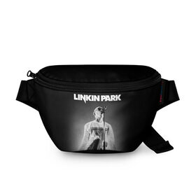 Поясная сумка 3D с принтом Linkin Park в Курске, 100% полиэстер | плотная ткань, ремень с регулируемой длиной, внутри несколько карманов для мелочей, основное отделение и карман с обратной стороны сумки застегиваются на молнию | chester bennington | linkin park | группы | линкин парк | метал | музыка | рок | честер беннингтон