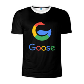 Мужская футболка 3D спортивная с принтом GOOSE в Курске, 100% полиэстер с улучшенными характеристиками | приталенный силуэт, круглая горловина, широкие плечи, сужается к линии бедра | android | google | gussi | андройд | гуси