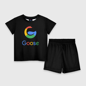 Детский костюм с шортами 3D с принтом GOOSE в Курске,  |  | Тематика изображения на принте: android | google | gussi | андройд | гуси