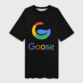 Платье-футболка 3D с принтом GOOSE в Курске,  |  | android | google | gussi | андройд | гуси