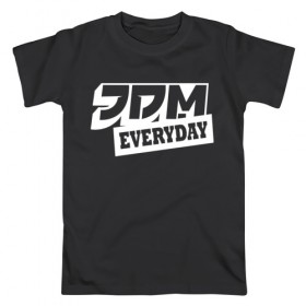 Мужская футболка хлопок с принтом JDM EVERYDAY в Курске, 100% хлопок | прямой крой, круглый вырез горловины, длина до линии бедер, слегка спущенное плечо. | jdm | jdm каждый день | jdmeveryday