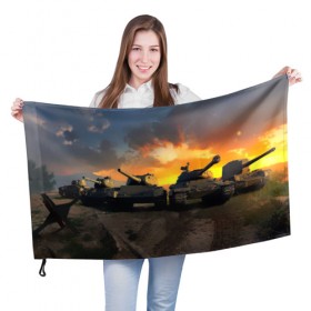 Флаг 3D с принтом Танки в Курске, 100% полиэстер | плотность ткани — 95 г/м2, размер — 67 х 109 см. Принт наносится с одной стороны | 23 февраля | tank | tanks | военные | война | вторая мировая | танк | танки | танкист | техника