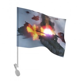 Флаг для автомобиля с принтом Танки в Курске, 100% полиэстер | Размер: 30*21 см | 23 февраля | tank | tanks | военные | война | вторая мировая | танк | танки | танкист | техника