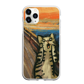 Чехол для iPhone 11 Pro Max матовый с принтом Крик котика в Курске, Силикон |  | cat | картина | кот | котик | котики | коты | котэ | кошак | крик | мем | приколы