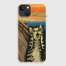 Чехол для iPhone 13 с принтом Крик котика в Курске,  |  | cat | картина | кот | котик | котики | коты | котэ | кошак | крик | мем | приколы