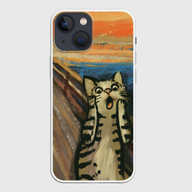 Чехол для iPhone 13 mini с принтом Крик котика в Курске,  |  | cat | картина | кот | котик | котики | коты | котэ | кошак | крик | мем | приколы