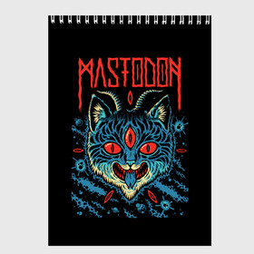 Скетчбук с принтом Mastodon в Курске, 100% бумага
 | 48 листов, плотность листов — 100 г/м2, плотность картонной обложки — 250 г/м2. Листы скреплены сверху удобной пружинной спиралью | Тематика изображения на принте: leviathan | mastodon | metal | sludge metal | stoner | грув метал | группы | мастодон | метал | музыка | рок