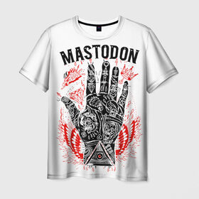 Мужская футболка 3D с принтом Mastodon в Курске, 100% полиэфир | прямой крой, круглый вырез горловины, длина до линии бедер | 