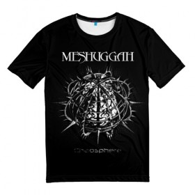 Мужская футболка 3D с принтом Meshuggah в Курске, 100% полиэфир | прямой крой, круглый вырез горловины, длина до линии бедер | Тематика изображения на принте: djent | jens kidman | meshuggah | metal | грув метал | группы | метал | мешуга | музыка | рок