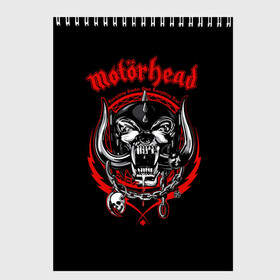 Скетчбук с принтом Motorhead в Курске, 100% бумага
 | 48 листов, плотность листов — 100 г/м2, плотность картонной обложки — 250 г/м2. Листы скреплены сверху удобной пружинной спиралью | motorhead | группы | лемми килмистер | метал | музыка | рок | хард рок | хеви метал