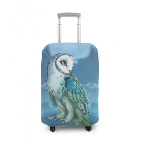 Чехол для чемодана 3D с принтом сова в Курске, 86% полиэфир, 14% спандекс | двустороннее нанесение принта, прорези для ручек и колес | owl | ночь | птица | сова | филин