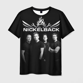 Мужская футболка 3D с принтом Nickelback в Курске, 100% полиэфир | прямой крой, круглый вырез горловины, длина до линии бедер | dark horse | feed the machine | nickelback | no fixed adress | группы | метал | музыка | никлбэк | рок | хард рок | чед крюгер