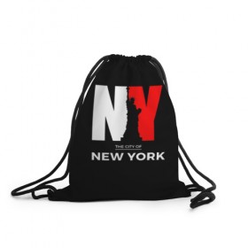Рюкзак-мешок 3D с принтом New York City в Курске, 100% полиэстер | плотность ткани — 200 г/м2, размер — 35 х 45 см; лямки — толстые шнурки, застежка на шнуровке, без карманов и подкладки | america | city | large | liberty | new york | sculpture | statue | symbol | usa | америка | большие | буквы | город | графика | жизни | иллюстрация | искусство | мода | нью йорк | рисунок | свободы | силуэт | символ | скульптура | статуя