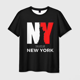 Мужская футболка 3D с принтом New York City в Курске, 100% полиэфир | прямой крой, круглый вырез горловины, длина до линии бедер | america | city | large | liberty | new york | sculpture | statue | symbol | usa | америка | большие | буквы | город | графика | жизни | иллюстрация | искусство | мода | нью йорк | рисунок | свободы | силуэт | символ | скульптура | статуя