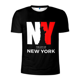 Мужская футболка 3D спортивная с принтом New York City в Курске, 100% полиэстер с улучшенными характеристиками | приталенный силуэт, круглая горловина, широкие плечи, сужается к линии бедра | america | city | large | liberty | new york | sculpture | statue | symbol | usa | америка | большие | буквы | город | графика | жизни | иллюстрация | искусство | мода | нью йорк | рисунок | свободы | силуэт | символ | скульптура | статуя