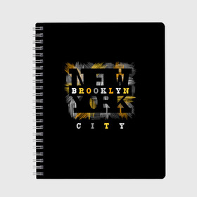 Тетрадь с принтом New York City в Курске, 100% бумага | 48 листов, плотность листов — 60 г/м2, плотность картонной обложки — 250 г/м2. Листы скреплены сбоку удобной пружинной спиралью. Уголки страниц и обложки скругленные. Цвет линий — светло-серый
 | art | background | brooklyn | city | drawing | fashion | font | graphics | illustration | lifestyle | new york | text | бруклин | город | графика | жизни | иллюстрация | искусство | мода | нью йорк | рисунок | стиль | текст | фон | шрифт