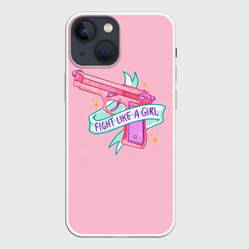 Чехол для iPhone 13 mini с принтом FIGHT LIKE A GIRL в Курске,  |  | 8 марта | feminism | girl power | like a girl | venus | весна | женщины | международный женский день | подарок | феминизм