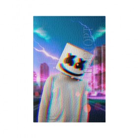 Обложка для паспорта матовая кожа с принтом Marshmello Glitch в Курске, натуральная матовая кожа | размер 19,3 х 13,7 см; прозрачные пластиковые крепления | Тематика изображения на принте: christopher | comstock | dj | dotcom | fortnite | friends | glitch | marshmallow | marshmello | usa | глитч | диджей | друзья | зефир | комсток | крис | мармелад | маршмэллоу | молнии | музыка | продюсер | сша | фортнайт | хаус | электро