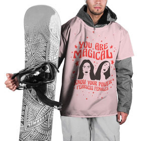Накидка на куртку 3D с принтом Fearless females в Курске, 100% полиэстер |  | Тематика изображения на принте: 8 марта | feminism | girl power | like a girl | venus | весна | женщины | международный женский день | подарок | феминизм