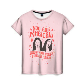 Женская футболка 3D с принтом Fearless females в Курске, 100% полиэфир ( синтетическое хлопкоподобное полотно) | прямой крой, круглый вырез горловины, длина до линии бедер | 8 марта | feminism | girl power | like a girl | venus | весна | женщины | международный женский день | подарок | феминизм