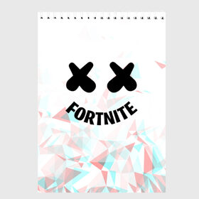 Скетчбук с принтом FORTNITE x MARSHMELLO в Курске, 100% бумага
 | 48 листов, плотность листов — 100 г/м2, плотность картонной обложки — 250 г/м2. Листы скреплены сверху удобной пружинной спиралью | 2019 | dj | fortnite | game | glitch | marshmello | usa | америка | глитч | игра | клубная музыка | маршмелло | музыка | музыкант | ф | фортнайт