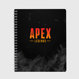 Тетрадь с принтом APEX LEGENDS в Курске, 100% бумага | 48 листов, плотность листов — 60 г/м2, плотность картонной обложки — 250 г/м2. Листы скреплены сбоку удобной пружинной спиралью. Уголки страниц и обложки скругленные. Цвет линий — светло-серый
 | apex | apex legends | battle | battle royal | titanfall | апекс | апекс легендс | батл рояль | битва | война | королевская битва