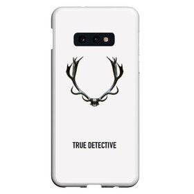 Чехол для Samsung S10E с принтом True Detective в Курске, Силикон | Область печати: задняя сторона чехла, без боковых панелей | Тематика изображения на принте: carcosa | true detective | каркоса | криминал | мистика | настоящий детектив | раст коул | религия | ритуал | рога | символ | эзотерика