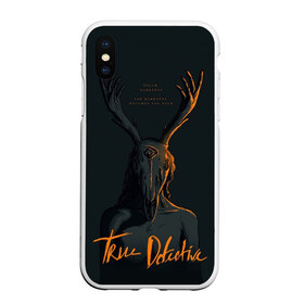 Чехол для iPhone XS Max матовый с принтом True Detective в Курске, Силикон | Область печати: задняя сторона чехла, без боковых панелей | Тематика изображения на принте: carcosa | true detective | каркоса | криминал | мистика | настоящий детектив | раст коул | религия | ритуал | рога | символ | эзотерика