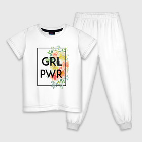 Детская пижама хлопок с принтом GRL PWR в Курске, 100% хлопок |  брюки и футболка прямого кроя, без карманов, на брюках мягкая резинка на поясе и по низу штанин
 | 8 марта | feminism | girl power | like a girl | venus | весна | женщины | международный женский день | подарок | феминизм