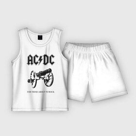 Детская пижама с шортами хлопок с принтом AC DC в Курске,  |  | ac dc | acdc | группы | метал | музыка | рок | хард рок | эйси диси | эйсидиси