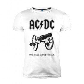 Мужская футболка премиум с принтом AC/DC в Курске, 92% хлопок, 8% лайкра | приталенный силуэт, круглый вырез ворота, длина до линии бедра, короткий рукав | ac dc | acdc | группы | метал | музыка | рок | хард рок | эйси диси | эйсидиси