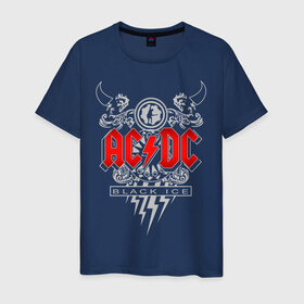 Мужская футболка хлопок с принтом AC/DC в Курске, 100% хлопок | прямой крой, круглый вырез горловины, длина до линии бедер, слегка спущенное плечо. | Тематика изображения на принте: ac dc | acdc | группы | метал | музыка | рок | хард рок | эйси диси | эйсидиси