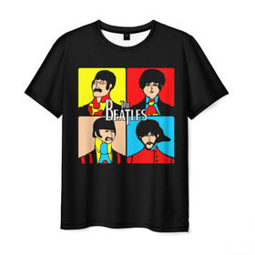 Мужская футболка 3D с принтом The Beatles в Курске, 100% полиэфир | прямой крой, круглый вырез горловины, длина до линии бедер | beatles | the beatles | битлз | битлс | битлы | группы | джон леннон | джордж харрисон | легенды | музыка | пол маккартни | ринго старр | рок