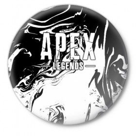 Значок с принтом Apex Legends в Курске,  металл | круглая форма, металлическая застежка в виде булавки | battle | royale | апекс | битва | боевой | королевская | легендс | лутбокс | оружие | робот | спектры | титан | шутер