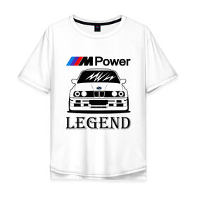 Мужская футболка хлопок Oversize с принтом BMW Power LEGEND в Курске, 100% хлопок | свободный крой, круглый ворот, “спинка” длиннее передней части | bmw | legend | motorsport | power | авто | автомобиль | бмв | бумер | бэха | крутая | легенда | машина | немецкое | тачка