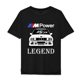 Мужская футболка хлопок Oversize с принтом BMW Power LEGEND в Курске, 100% хлопок | свободный крой, круглый ворот, “спинка” длиннее передней части | bmw | legend | motorsport | power | авто | автомобиль | бмв | бумер | бэха | крутая | легенда | машина | немецкое | тачка