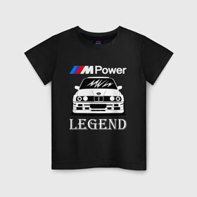 Детская футболка хлопок с принтом BMW Power LEGEND в Курске, 100% хлопок | круглый вырез горловины, полуприлегающий силуэт, длина до линии бедер | bmw | legend | motorsport | power | авто | автомобиль | бмв | бумер | бэха | крутая | легенда | машина | немецкое | тачка