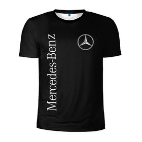 Мужская футболка 3D спортивная с принтом MERCEDES-BENZ (2 стороны) в Курске, 100% полиэстер с улучшенными характеристиками | приталенный силуэт, круглая горловина, широкие плечи, сужается к линии бедра | Тематика изображения на принте: amg | benz | carbon | logo | mercedes | амг | бенз | бенс | бенц | гелик | карбон | лого | мерин | мерс | мерседес | на спине