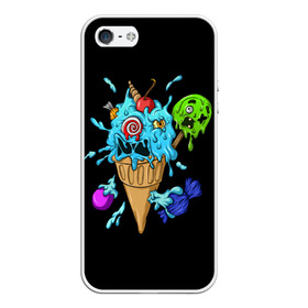 Чехол для iPhone 5/5S матовый с принтом Мороженое Монстр в Курске, Силикон | Область печати: задняя сторона чехла, без боковых панелей | candy | ice cream | marshmallow | monster | monsters | oreo | sweets | zombie | зомби | леденец | леденцы | маршмеллоу | монстр | монстры | мороженое | орео | сладости