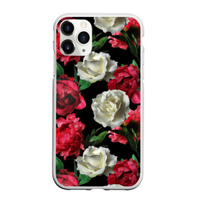 Чехол для iPhone 11 Pro матовый с принтом Розы в Курске, Силикон |  | f | flora | flowers | greens | leaves | nature | ornament | patterns | petals | red | roses | style | white | youth | белые | зелень | иллюстрация | красные | лепестки | листья | мода | молодежная | орнамент | природа | розовые | розы | стиль | узоры | фл