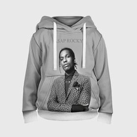 Детская толстовка 3D с принтом A$AP ROCKY в Курске, 100% полиэстер | двухслойный капюшон со шнурком для регулировки, мягкие манжеты на рукавах и по низу толстовки, спереди карман-кенгуру с мягким внутренним слоем | Тематика изображения на принте: aap | asap | mob | rap | rocky | testing | альбом | американский | асап | банда | моб | раким | реп | роки | рэп | рэпер | тестинг | эйсап | эсап