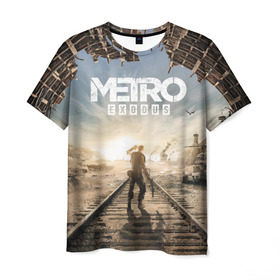 Мужская футболка 3D с принтом Метро Исход в Курске, 100% полиэфир | прямой крой, круглый вырез горловины, длина до линии бедер | exodus | metro | stalker | артем | исход | метро | сталкер | эксодус