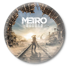Значок с принтом Метро Исход в Курске,  металл | круглая форма, металлическая застежка в виде булавки | exodus | metro | stalker | артем | исход | метро | сталкер | эксодус